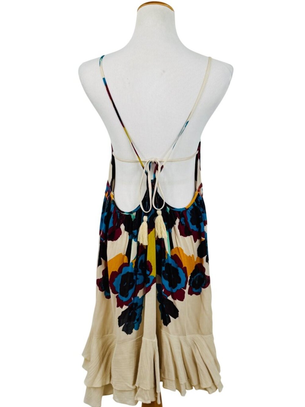 NWT Free People Floral Print Ruffle Mini Slip Dress | Grunge Fairycore Boho Twee - Picture 7 of 16